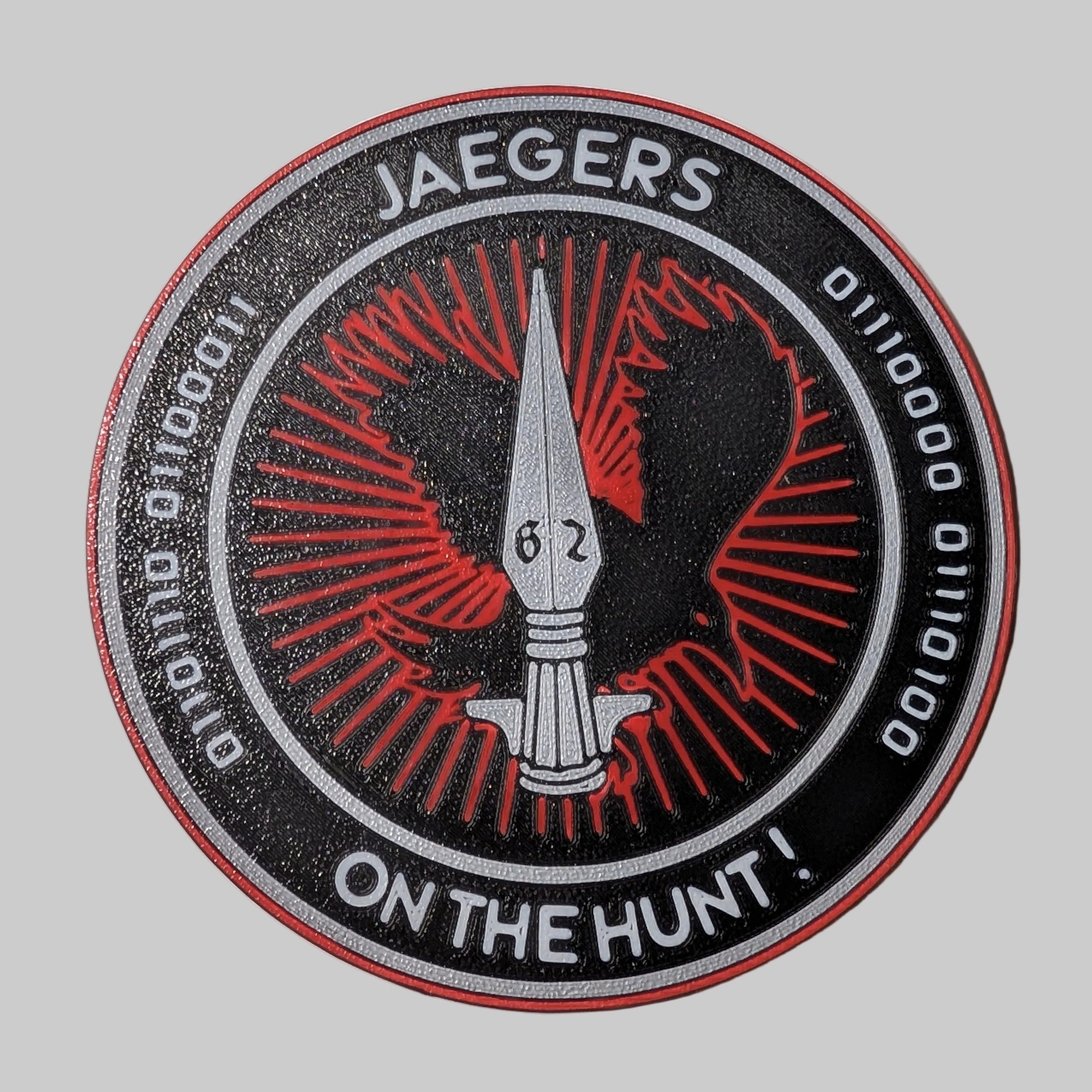 Round logo with 'Jaegers' and 'On the Hunt!' text on a white surface.